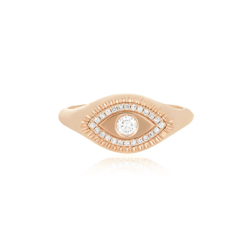 Gold &amp; Diamond Evil Eye Protecting Ring