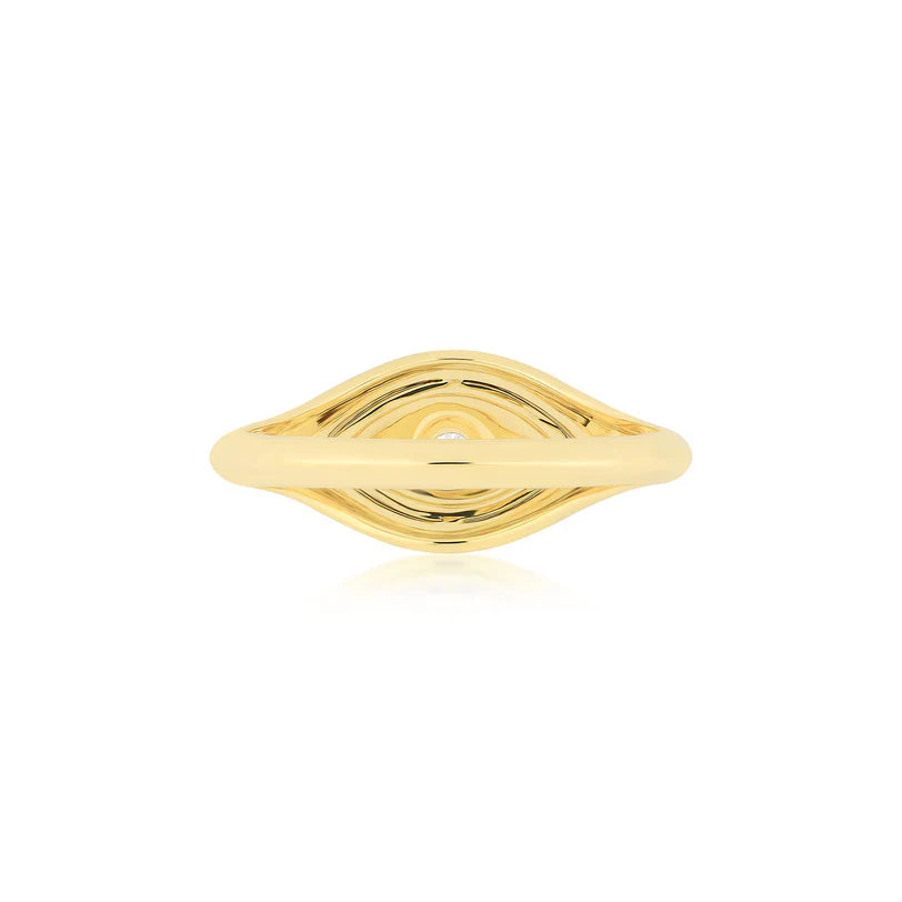 Gold &amp; Diamond Evil Eye Protecting Ring