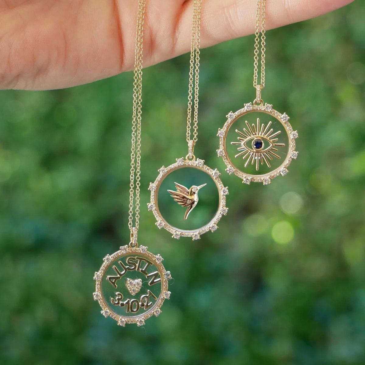 Floating Hummingbird Necklace