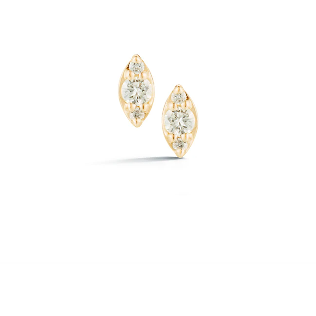 Dana Rebecca Designs Millie Ryan Princess Cut Diamond Studs - Yellow Gold